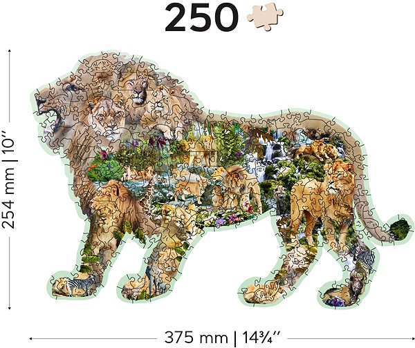 Puzzle Woden City Dřevěné puzzle Řvoucí lev 250 dílků eko ...