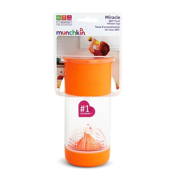 Dětský hrnek Munchkin Netekoucí hrnek s infuzérem 414 ml oranžový ...