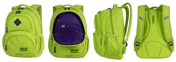 Školní batoh COOLPACK Zelený Dart XL lemon/violet Lifestyle
