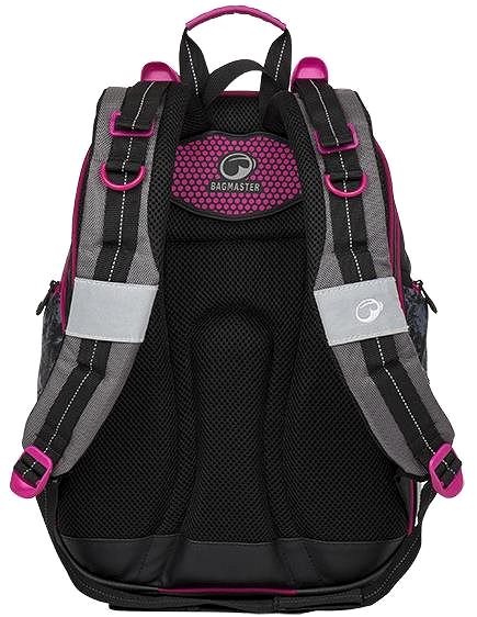 School backpack BAGMASTER ELEMENT 8 A school backpack - pink with flowers .