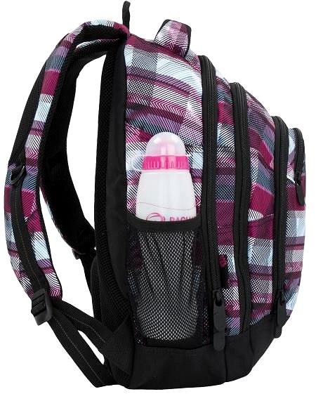 School backpack BAGMASTER ENERGY 18 A student backpack - pink and white .