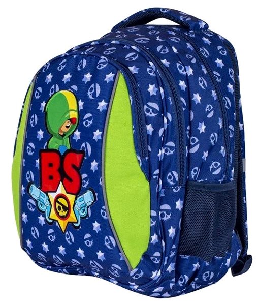 School Backpack School Backpack Brawl Stars Leon Blue Side View