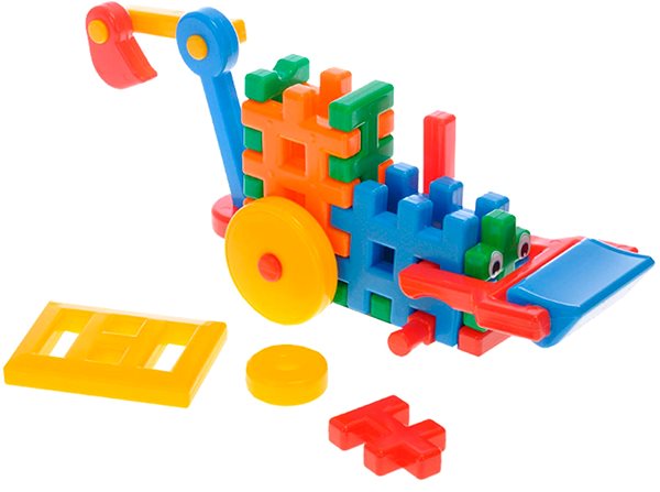 Kostky pro děti Mikro-trading Kostky konstrukt bagr 30 × 10,5 × 15,5 cm ...