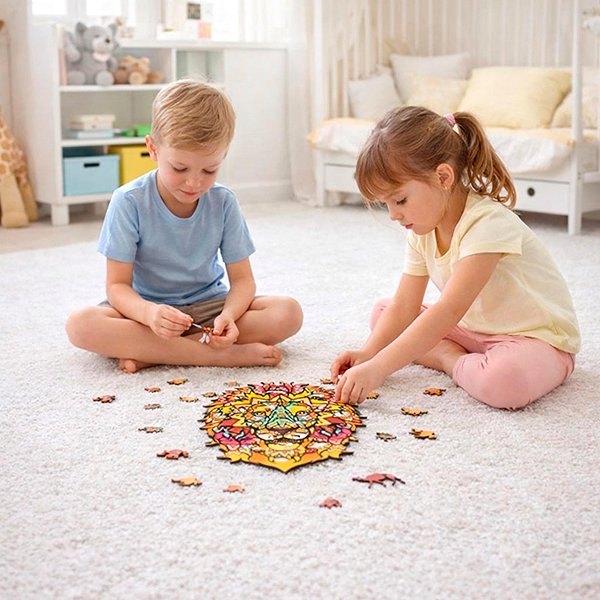 Holzpuzzle BusyKids Holzpuzzle in Löwenform, A4 ...