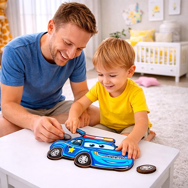 Holzpuzzle BusyKids Puzzle Polizeiauto ...