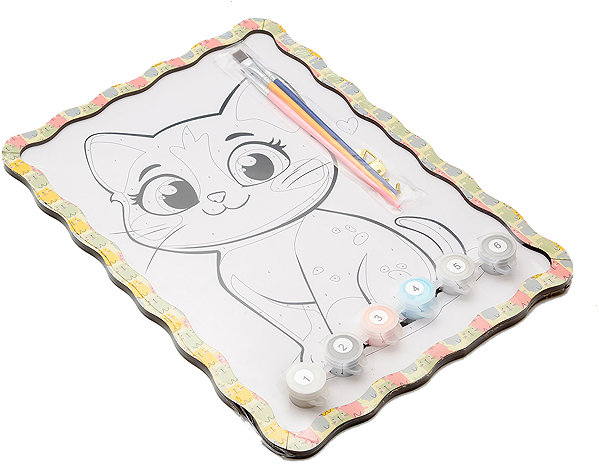 Fa puzzle BusyKids festés számok szerint, cica ...