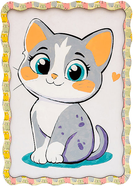 Fa puzzle BusyKids festés számok szerint, cica ...