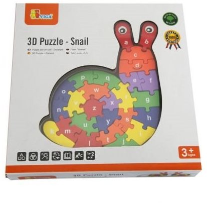 Fa puzzle 3D puzzle - Csiga betűkkel ...