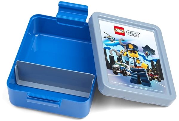 Desiatový box LEGO City svačinová sada (fľaša a box) – modrá Vlastnosti/technológia