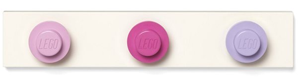 Vešiak LEGO nástenný vešiak – svetloružová, tmavoružová, fialová ...