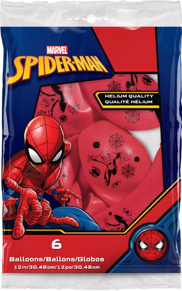 Balóny Nafukovacie balóniky, 30 cm, Spiderman, červené, 6 ks ...