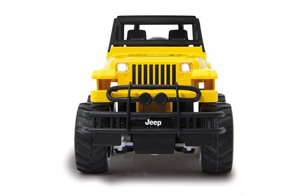 Távirányítós autó Jamara Jeep Wrangler Rubicon 1:18 2,4G sárga Képernyő