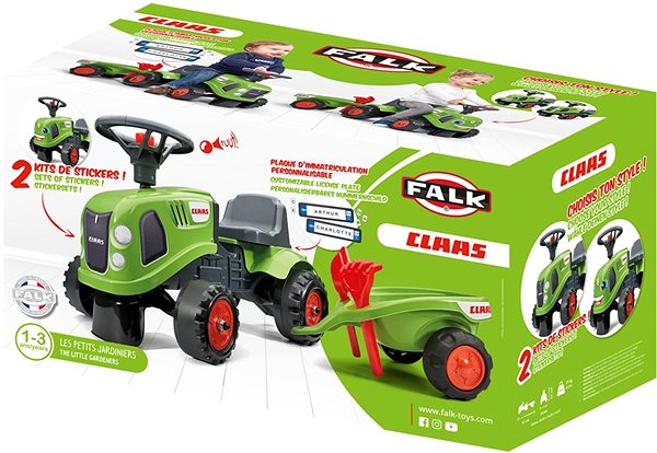 Balance Bike Balance bike tractor Claas green with steering wheel and flatbed Packaging/box