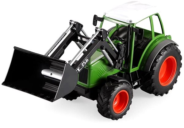 RC traktor na ovládanie Farm Traktor 1:16 s funkčnou lyžicou Bočný pohľad
