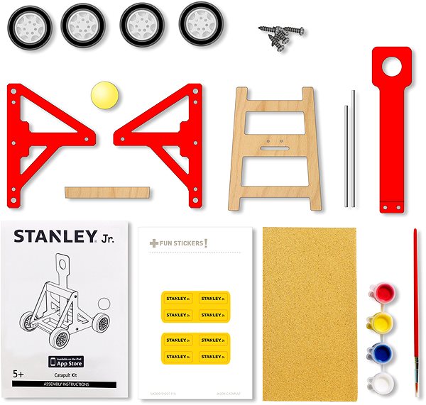 Building Set Stanley Jr. OK034-SY Kit, Catapult, Wood Package content