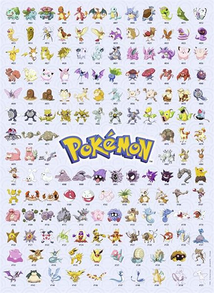 Puzzle Ravensburger 147816 Prvých 151 Pokémonov 500 dielikov ...