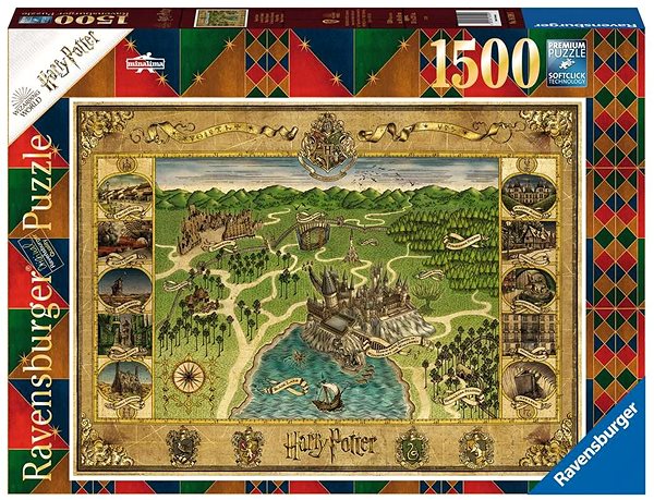 Puzzle Ravensburger 165995 Roxfort térkép 1500 darab ...