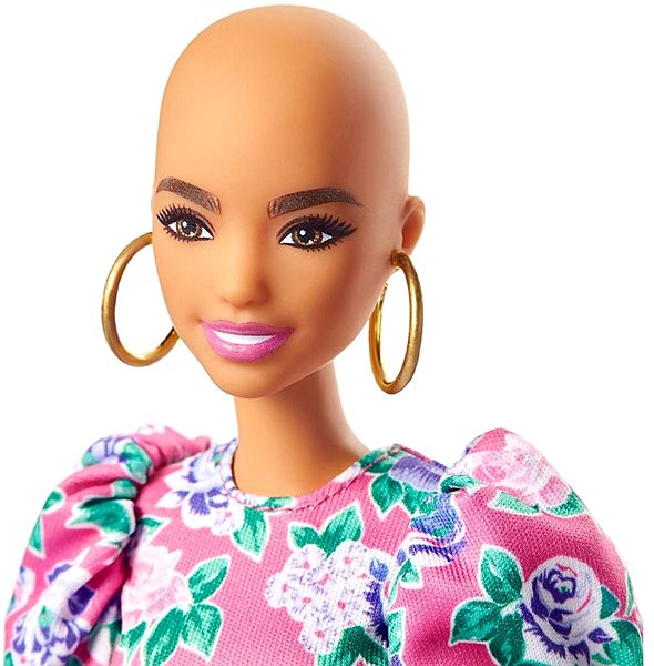 Puppe Mattel Barbie Fashionistas Modepuppe (Glatze) mit Blumenkleid ...