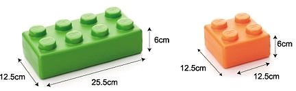 Building Set Set of XXL cubes: children' s set of 26 coloured XXL bricks Technical draft