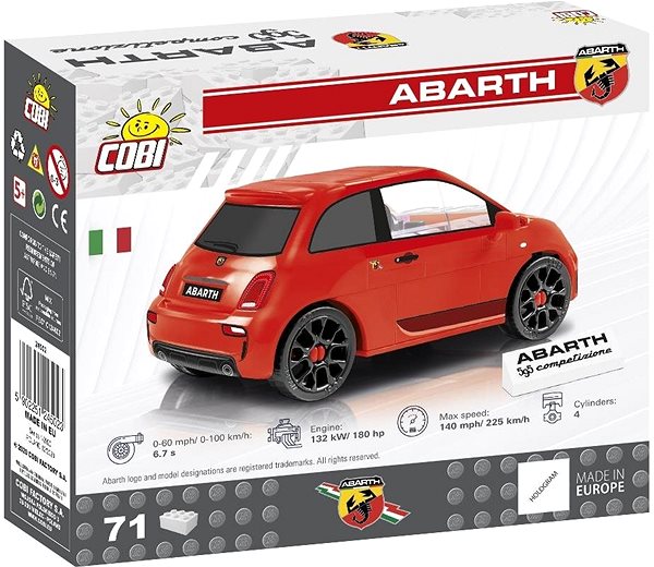 Stavebnica Cobi Fiat Abarth 595 Obal/škatuľka