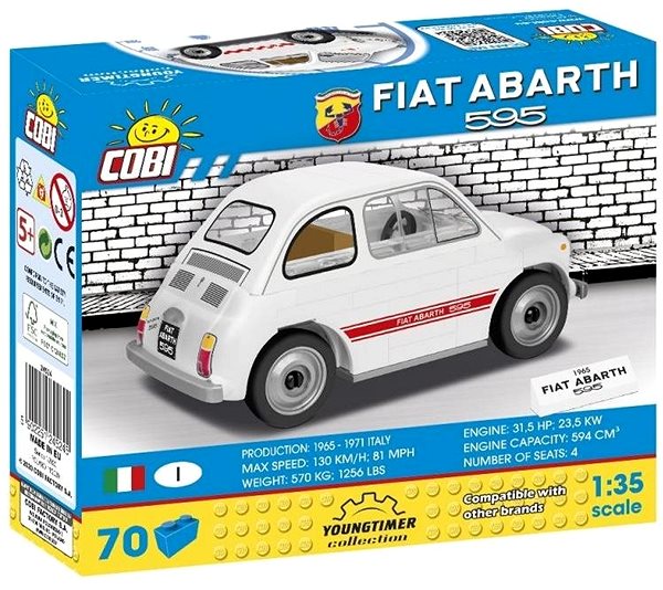 Stavebnica Cobi Fiat 500 Abarth 595 competizione Obal/škatuľka