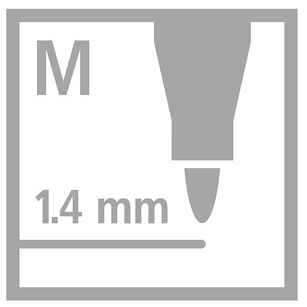 Filzstifte STABILO Pen 68 metallic-silber in Blisterpackung - 2er-Pack Technische Zeichnung