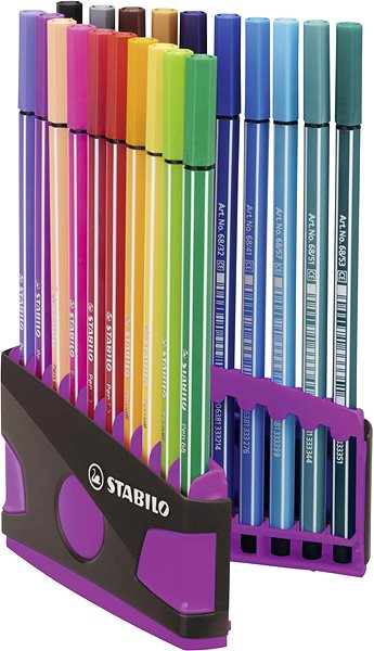Fixky STABILO Pen 68, 20 ks, ColorParade, antracit/ružové Vlastnosti/technológia