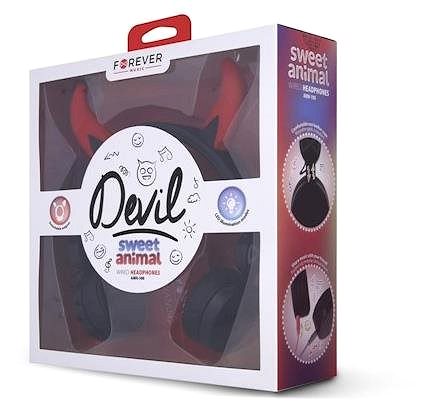 Headphones Wired Headphones Forever AMH-100 Devil 3.5mm Mini Jack with Magnetic Elements Black Technical draft