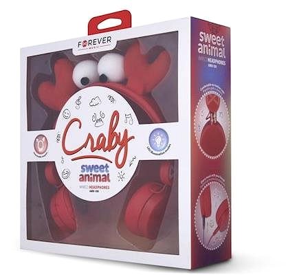 Headphones Wired Headphones Forever AMH-100 Craby 3.5mm Mini Jack with Magnetic Elements Red Packaging/box