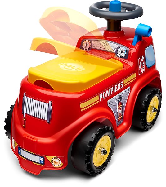 Balance Bike Falk Balance Bike Firefighters with an Opening Seat and a Horn on the Steering Wheel Features/technology