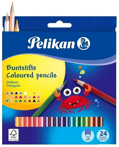 Pastelky Pelikan trojhranné tenké 24 farieb Obal/škatuľka