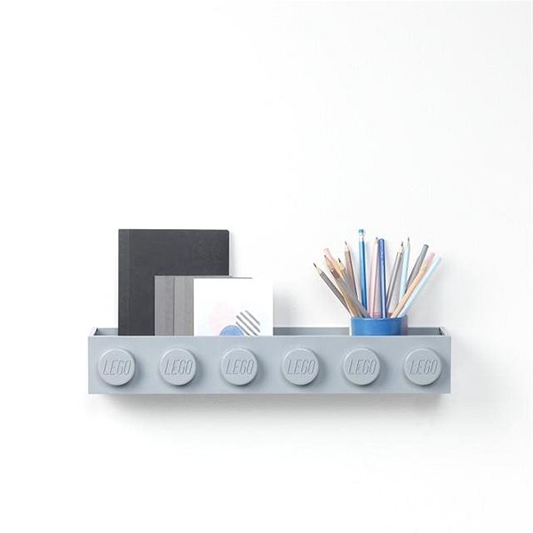 Polica LEGO závesná polička – sivá Screen