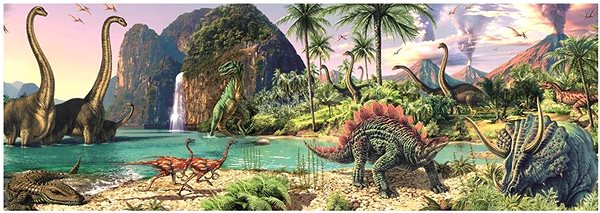 Puzzle Dino Dinosaurier am See 150 Panorama-Puzzle ...