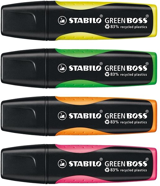 Textmarker STABILO GREEN BOSS Pastel - 4 Stück Packung Screen