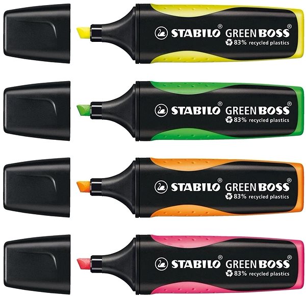Textmarker STABILO GREEN BOSS Pastel - 4 Stück Packung Mermale/Technologie
