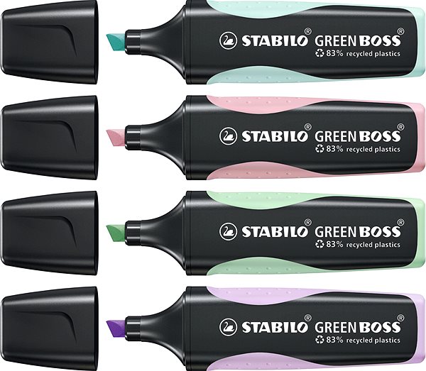 Textmarker STABILO GREEN BOSS Pastel - 4 Stück Packung Mermale/Technologie