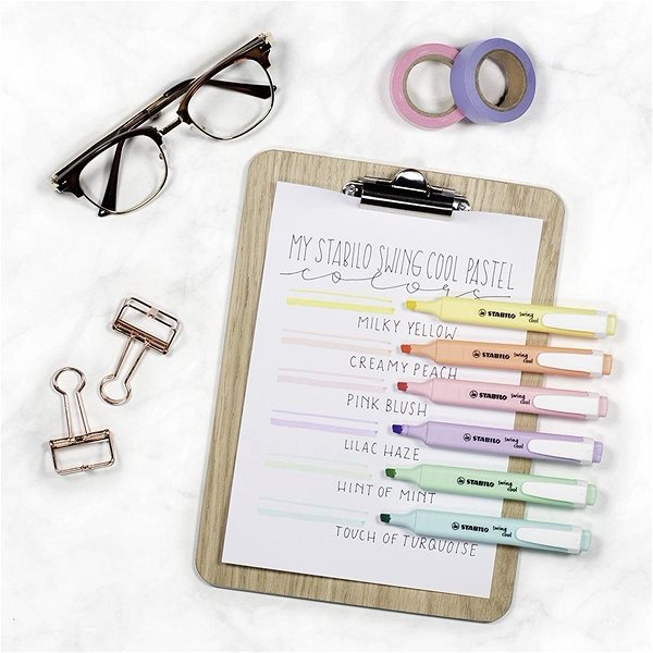 Textmarker STABILO Swing Cool Pastel Edition - 6 Stück Packung Lifestyle