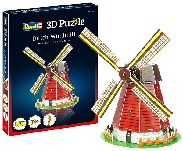 3D Puzzle 3D Puzzle Revell 00110 - Dutch Windmill Package content
