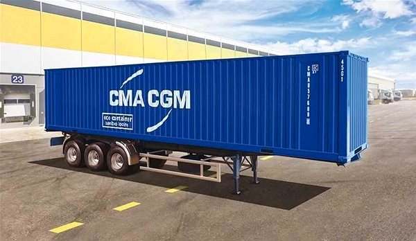 Plastic model Model Kit truck 3951 - 40’ Container Trailer.