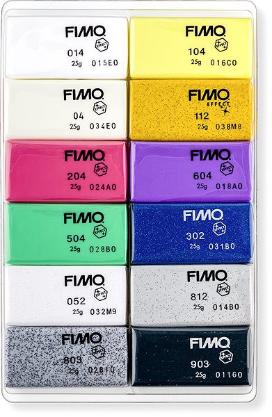 Modelovacia hmota FIMO efekt sada 12 farieb 25g ...