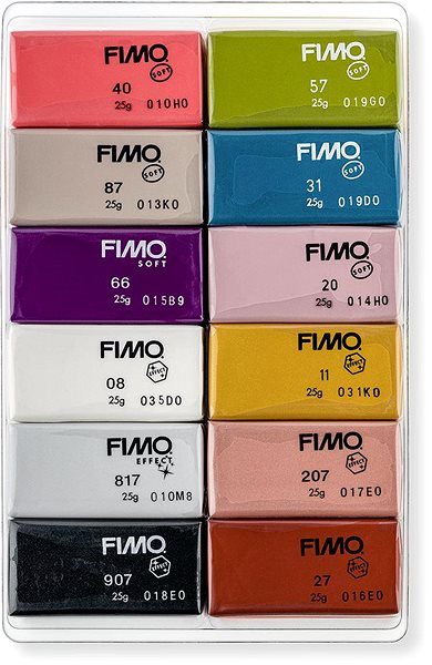 Gyurma FIMO Soft Colour Pack süthető gyurma készlet, 25g - 12 szín, FASHION COLOURS ...