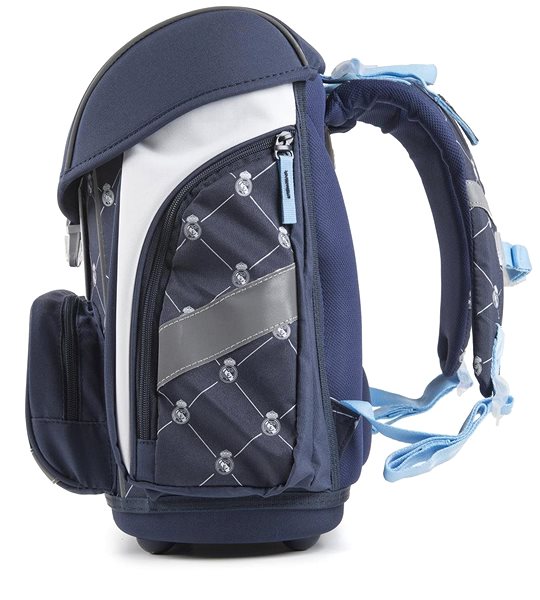 School Backpack Karton P+P - School Backpack Premium Football Blue Lateral view