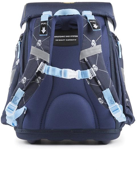 Školský batoh Karton P+P – Školský batoh Premium football blue Zadná strana