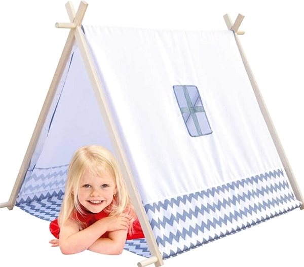 Tent for Children Bino Tent House, White and Grey Lifestyle