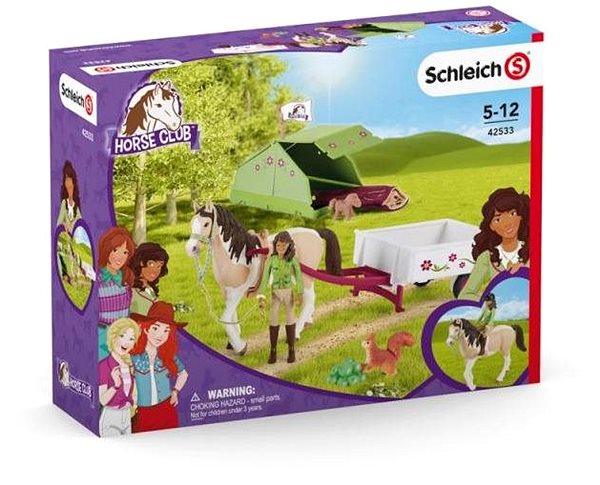 Figures Schleich Sarah with Horse and Animals Camping Screen