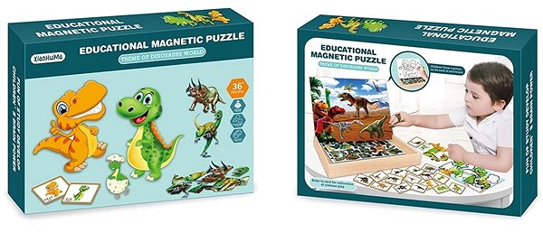 Puzzle Puzzle magnetické – dinosaury, 30 cm ...