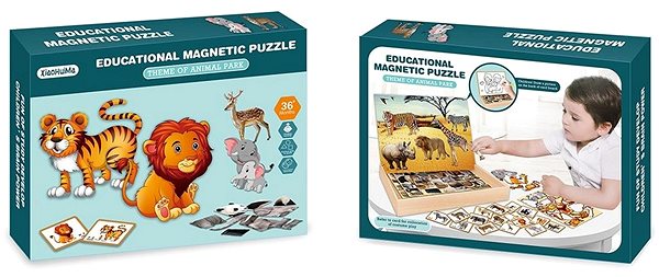 Puzzle Puzzle magnetické – safari, 30 cm ...