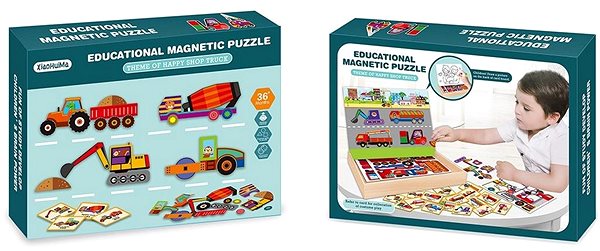 Puzzle Puzzle magnetické – dopravné prostriedky, 30 cm ...