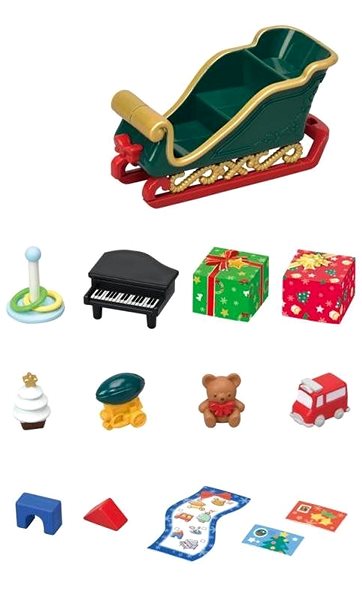 Figures Sylvanian Families Mr. Lion and Christmas Sleigh, Limited Edition Package content