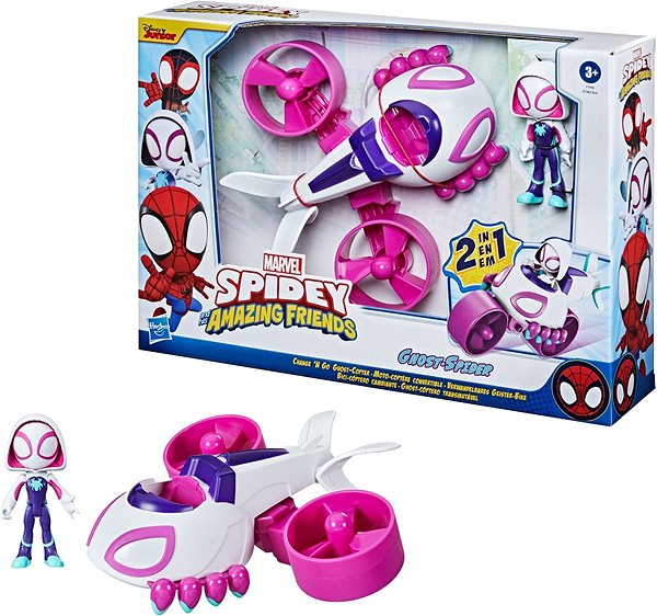 Figurka Spidey a jeho úžasní přátelé - figurka s vozidlem Ghost Spider Obsah balení